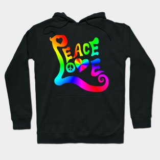 Peace Love Rainbow Quote Hoodie